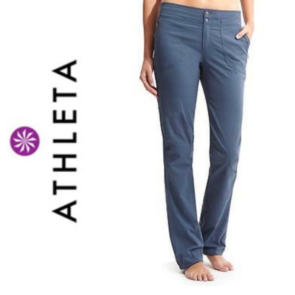 Athleta Trekkie Pants Blue Hiking Stretch Nylon